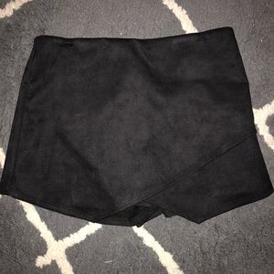 Black suede mini skort
